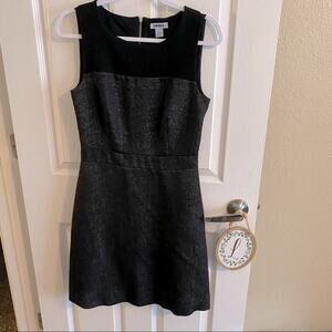 DKNY Black & Metallic Jacquard Sleeveless Dress Women's Size 4
